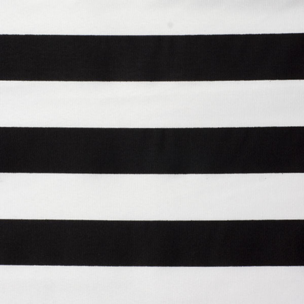 Black and White 1 Striped Poly/Cotton Print - 60 Wide