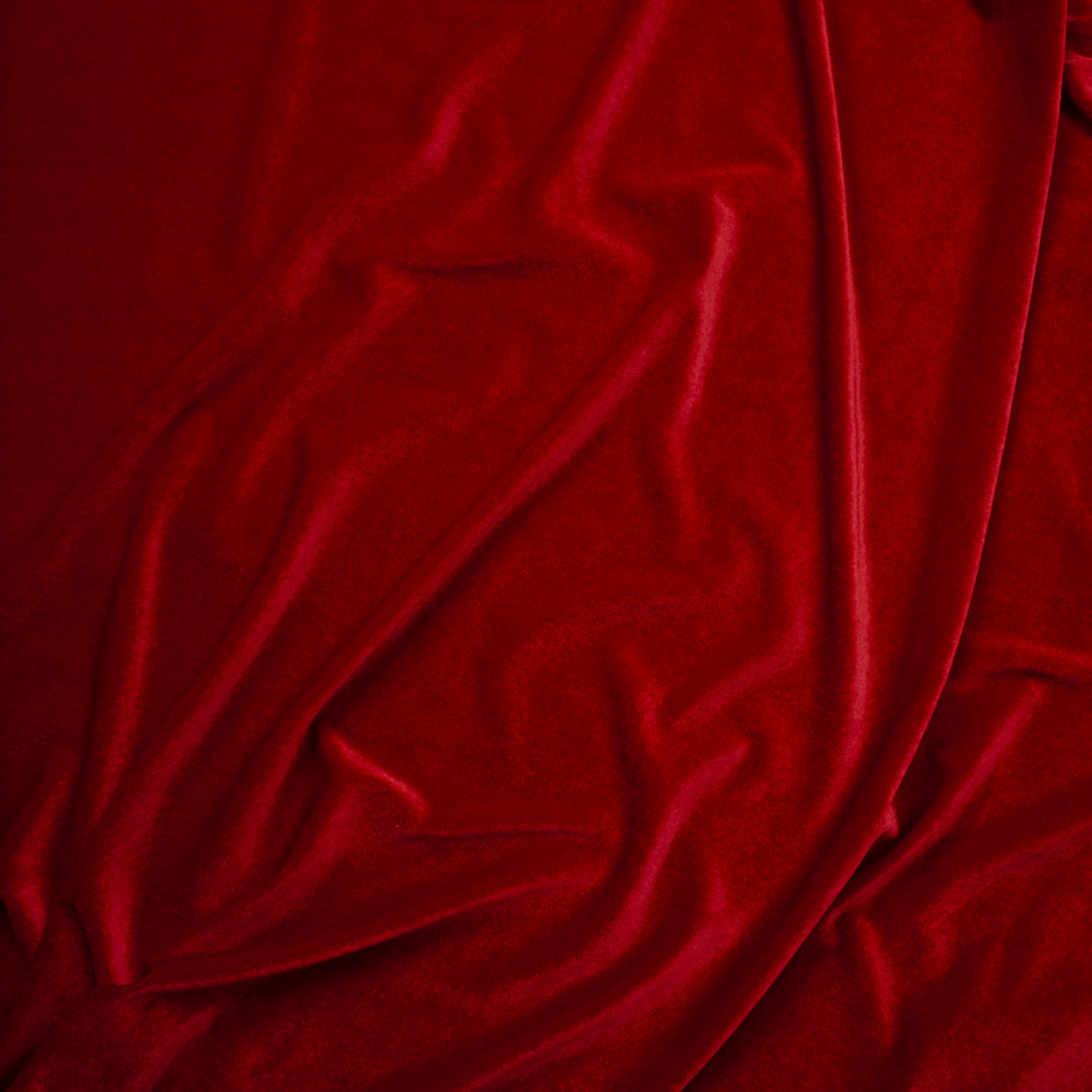 Red Stretch Velvet Fabric