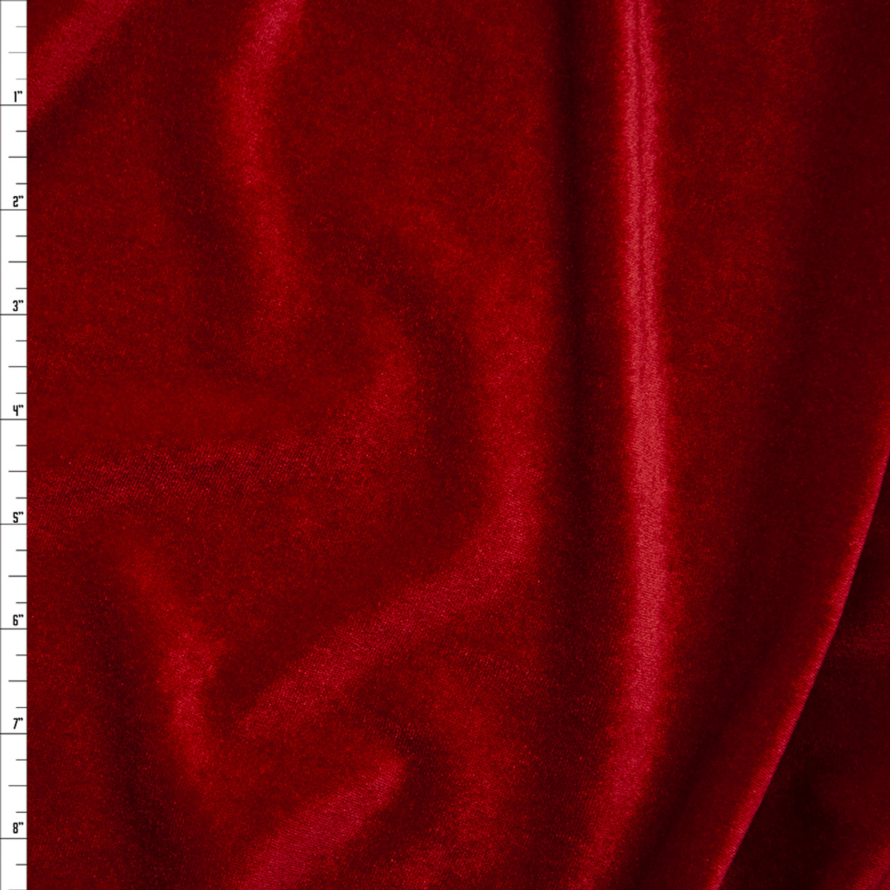 58-60 Red Stretch Velvet Fabric 12 Yards (420gms/yd) Wholesale by The Bolt
