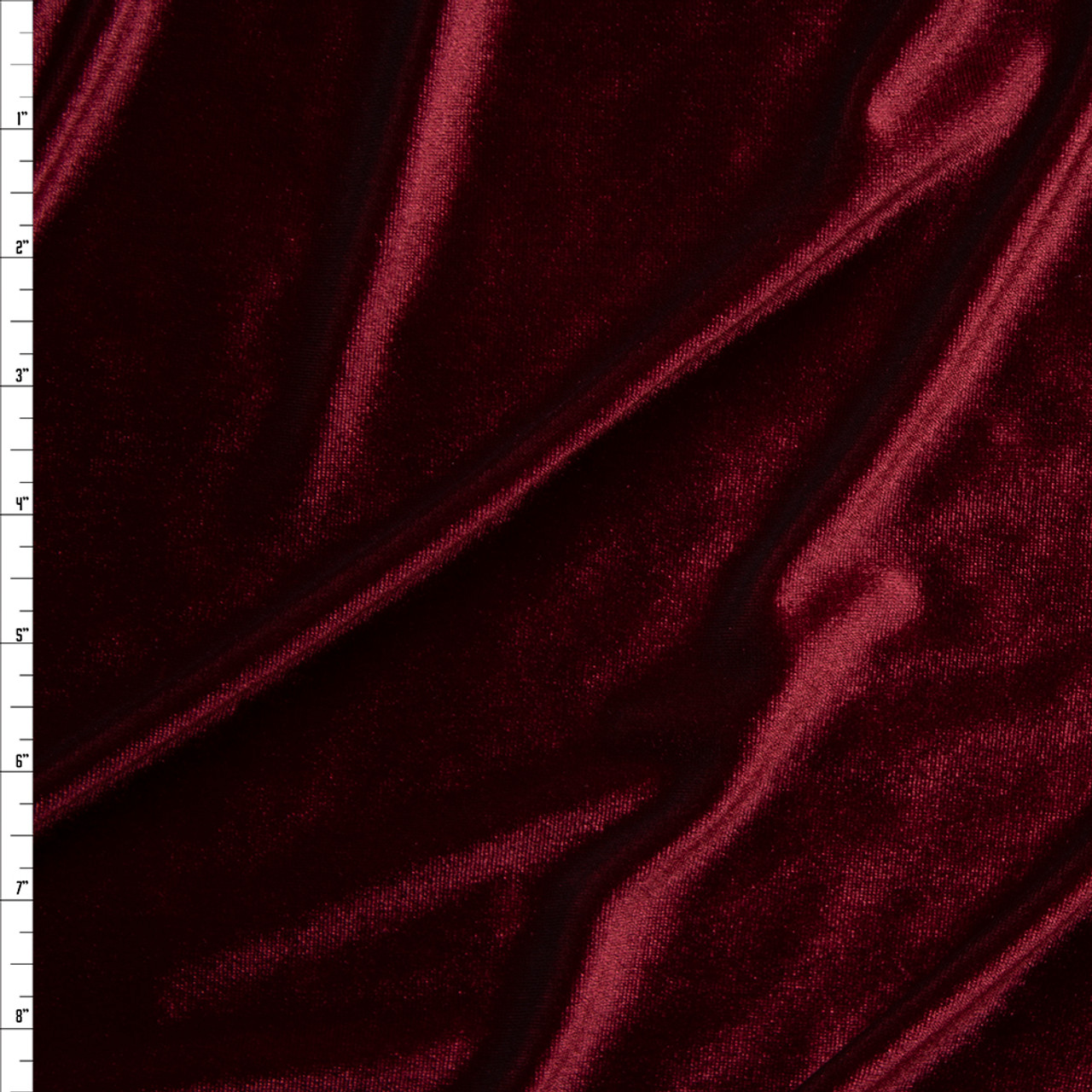 Red Stretch Velvet Fabric 60 by The Yard