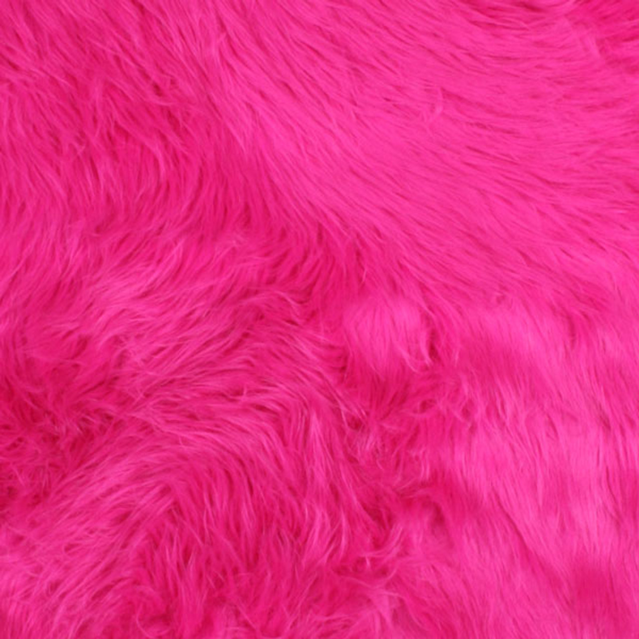 Hot Pink Long Pile Shaggy Faux Fur Fabric