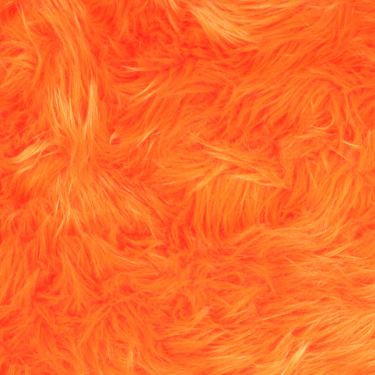 Orange Shag Faux Fur Fabric 60 Wide