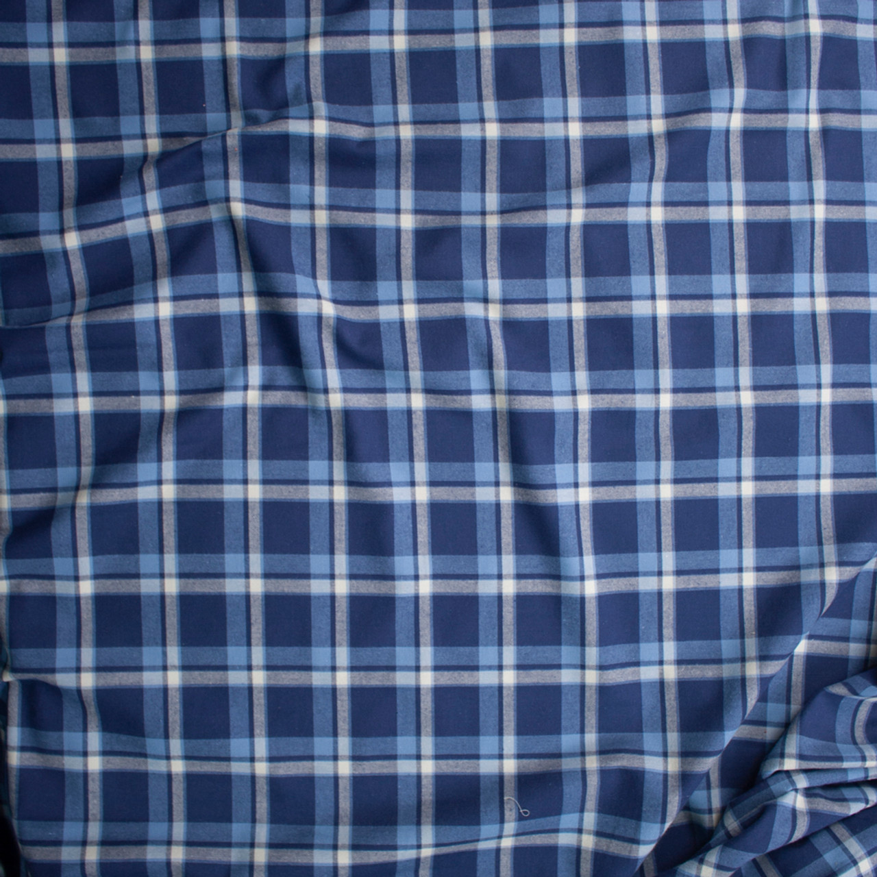 Cotton Fabric, Navy Blue Tattersall Plaid Cotton Flannel – Britex Fabrics