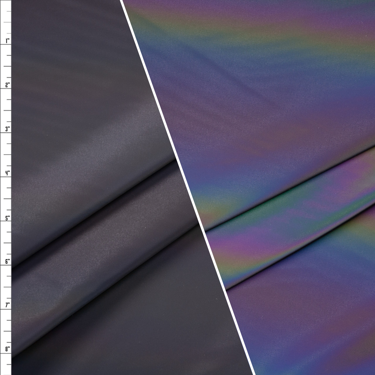 Reflective Rainbow Lines Grey   - FEEL FABRICS