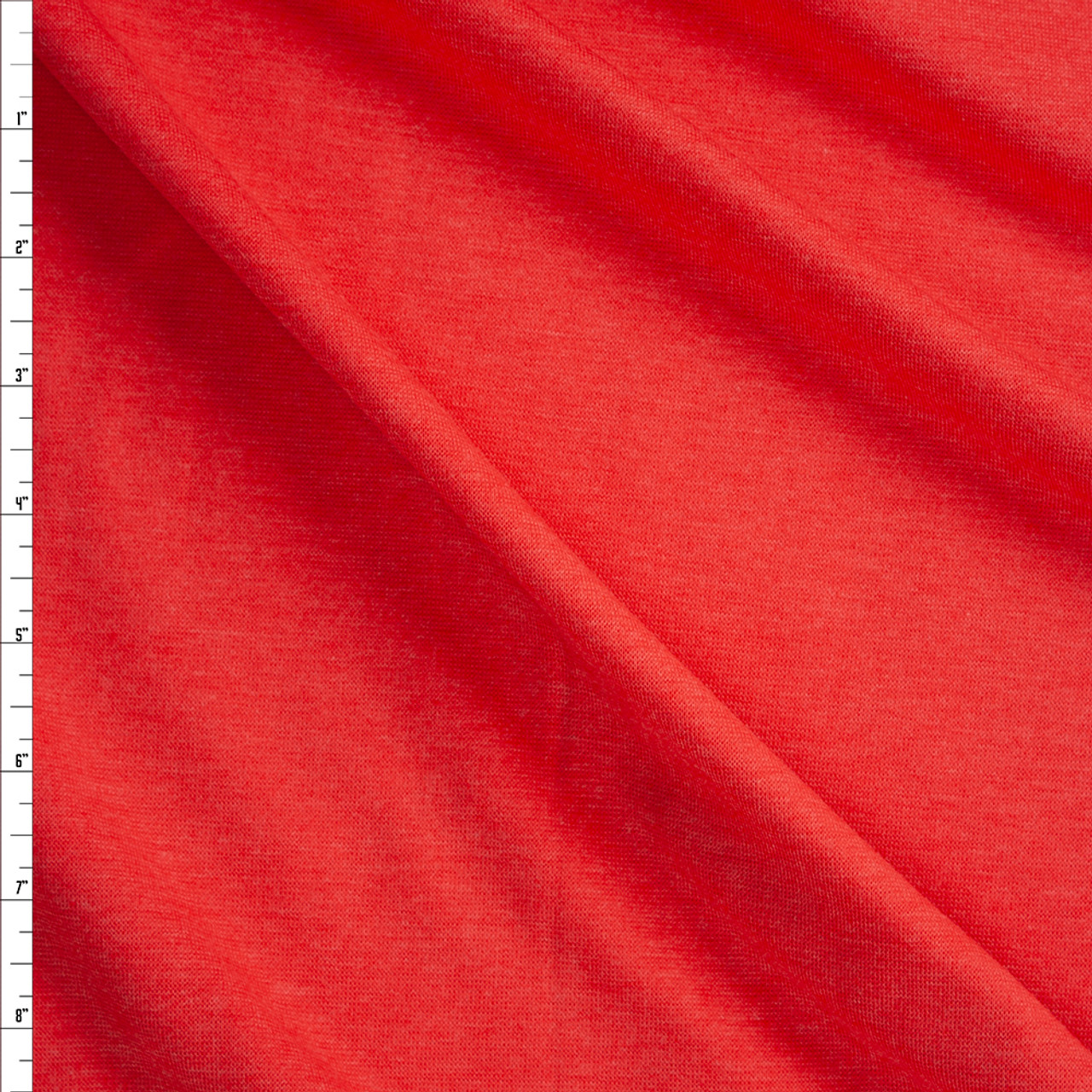 Bright Red Heather Soft Poly/Rayon Micro Ribbing