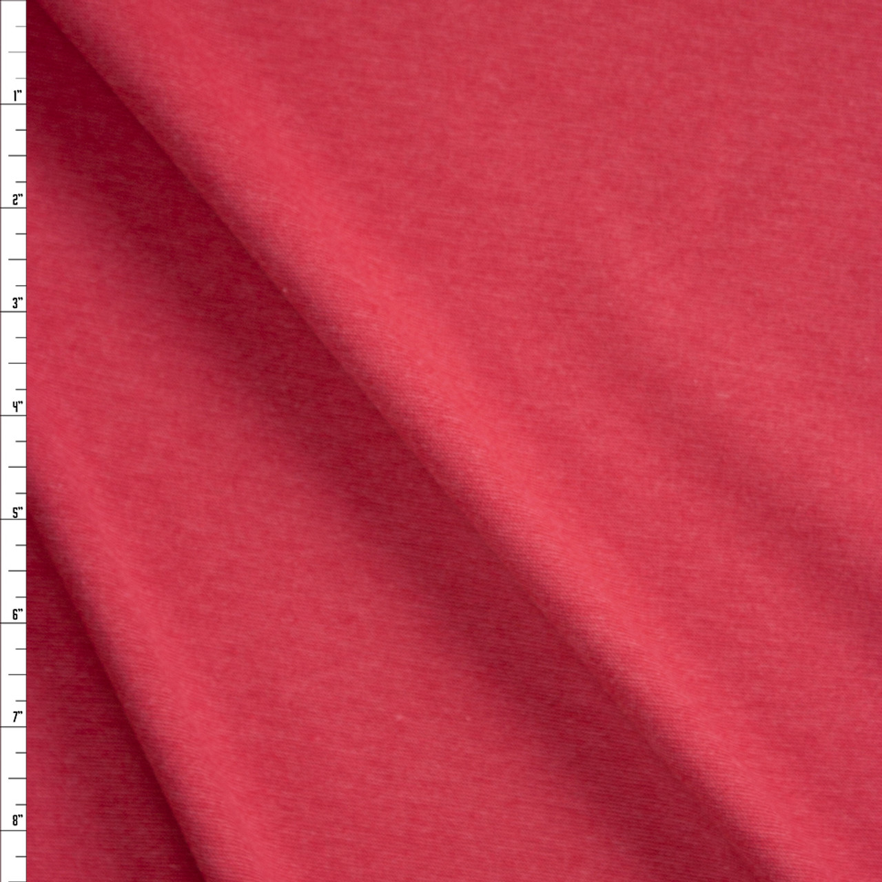 Cali Fabrics Dusty Red Heather Soft Poly/Rayon Micro Ribbing Fabric by the  Yard