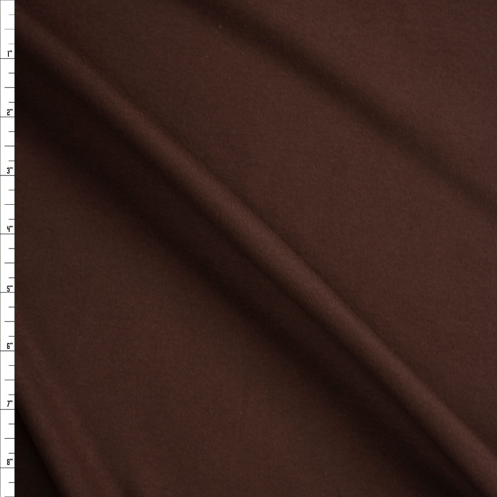 Micro Rib Textile Cali Fabrics Chocolate Extra Wide Micro Rib Knit Fabric by the Yard