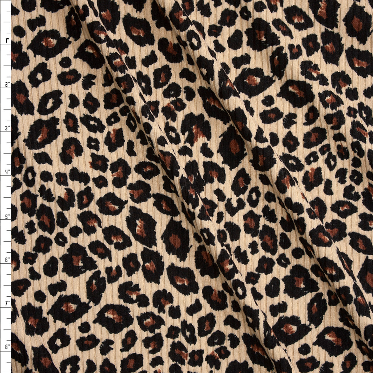 Cali Fabrics Cheetah Print Brushed Rib Knit Fabric by the Yard