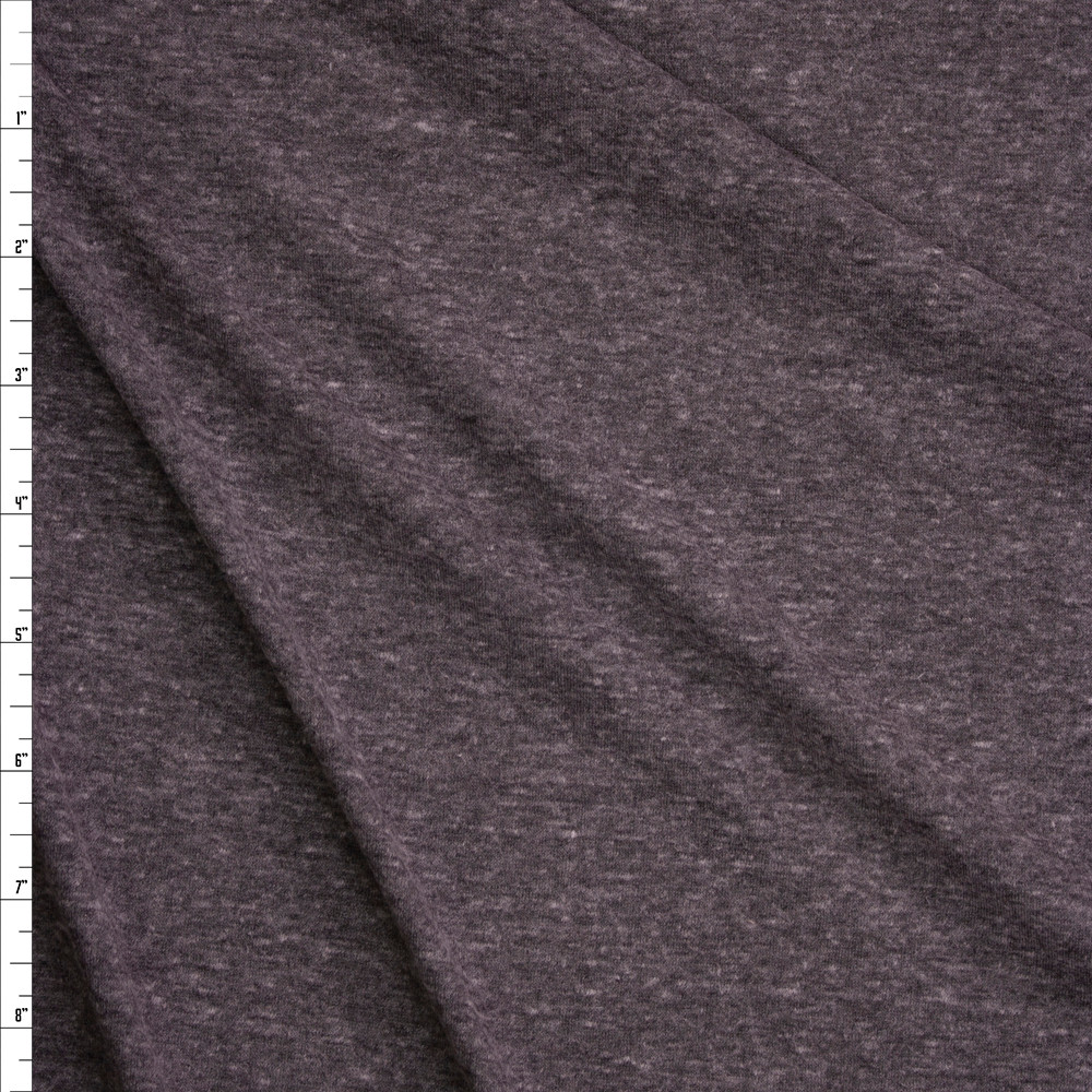 Cali Fabrics Charcoal Lightweight Designer Slubby Knit Fabric by the Yard