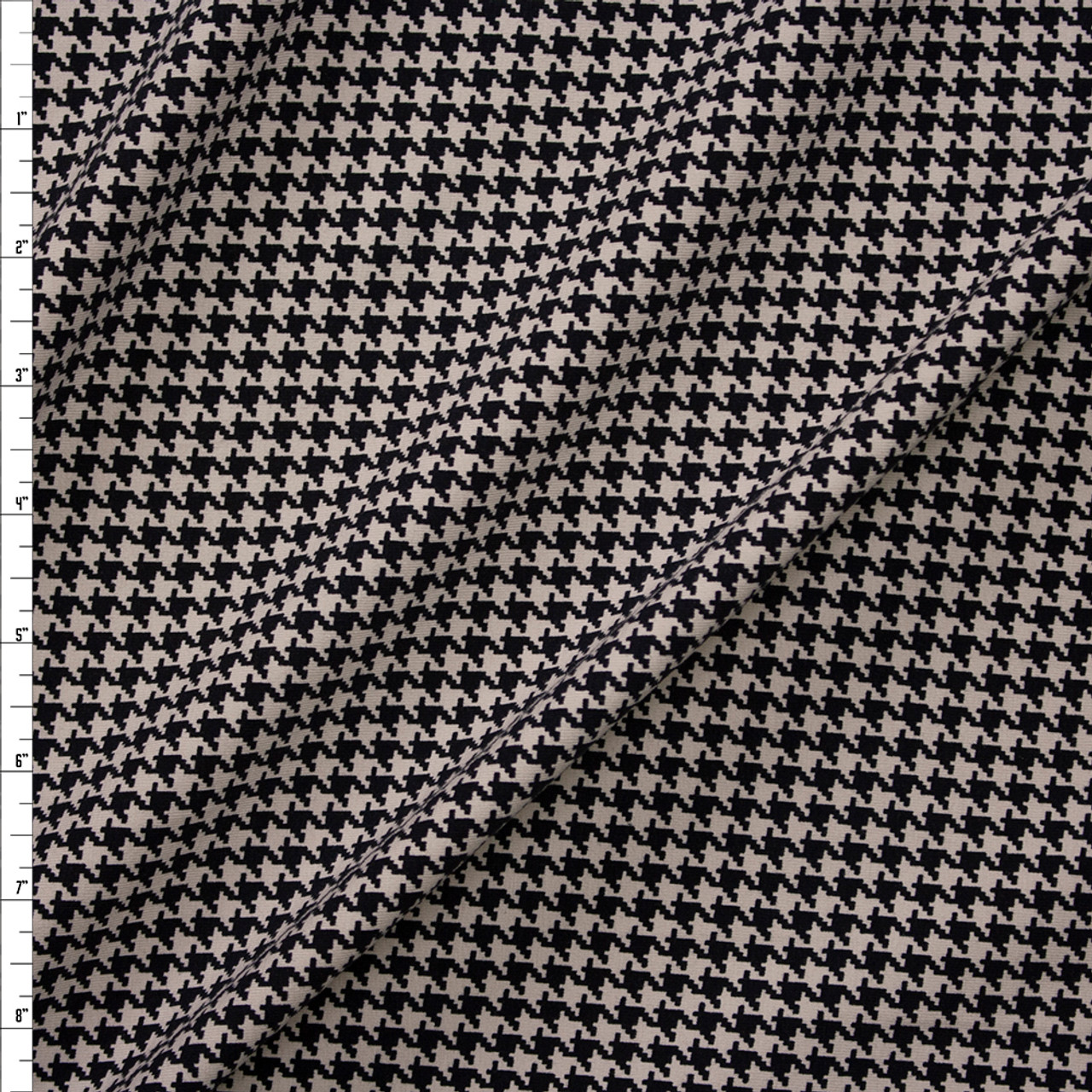 Cali Fabrics Light Tan and Black Houndstooth Fabric by the Yard