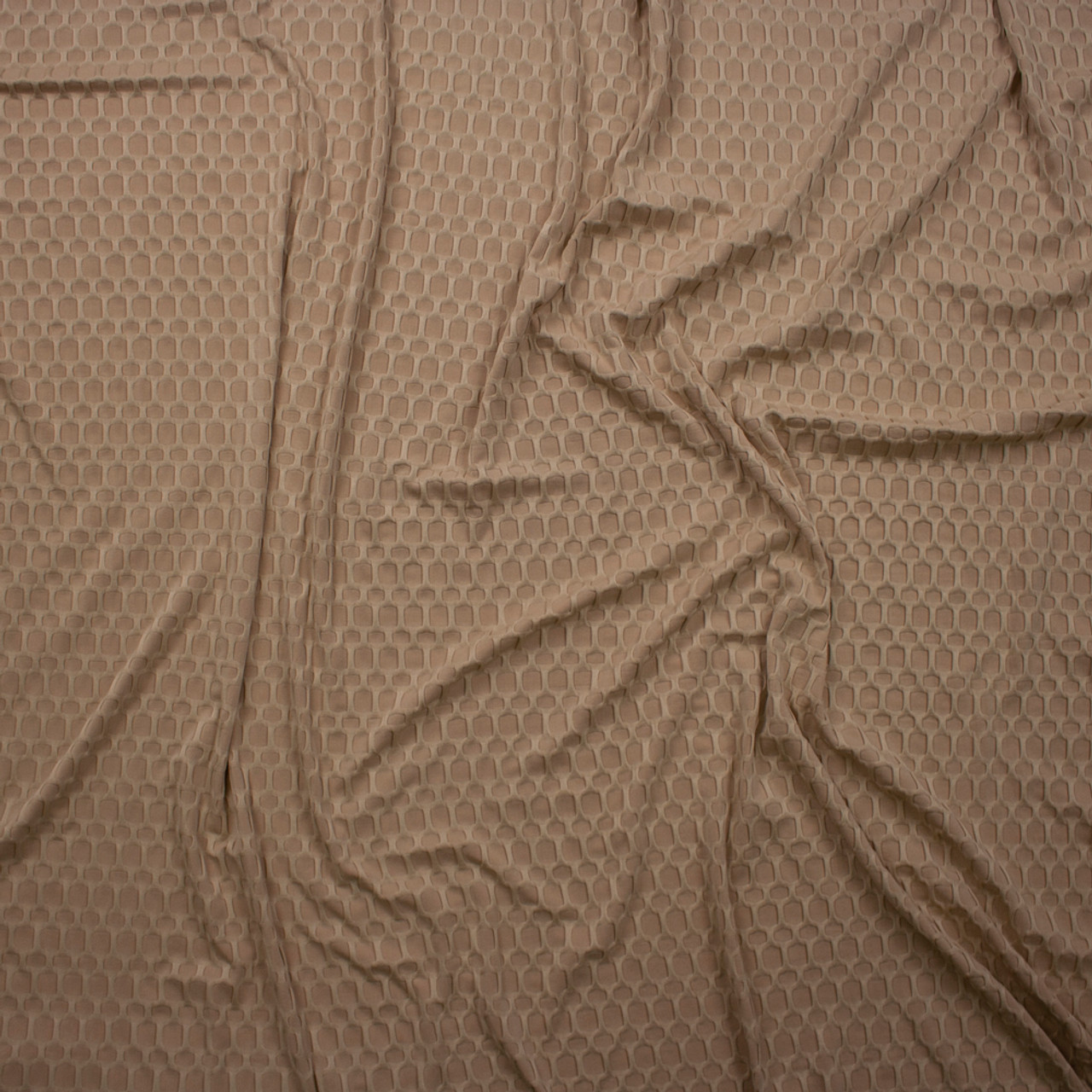 Cali Fabrics Light Sand Stretch Honeycomb Lycra Fabric by the Yard