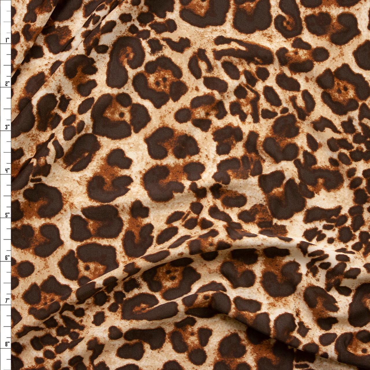 Cali Fabrics Grunge Leopard Print Stretch Poly ITY Knit Fabric by the Yard