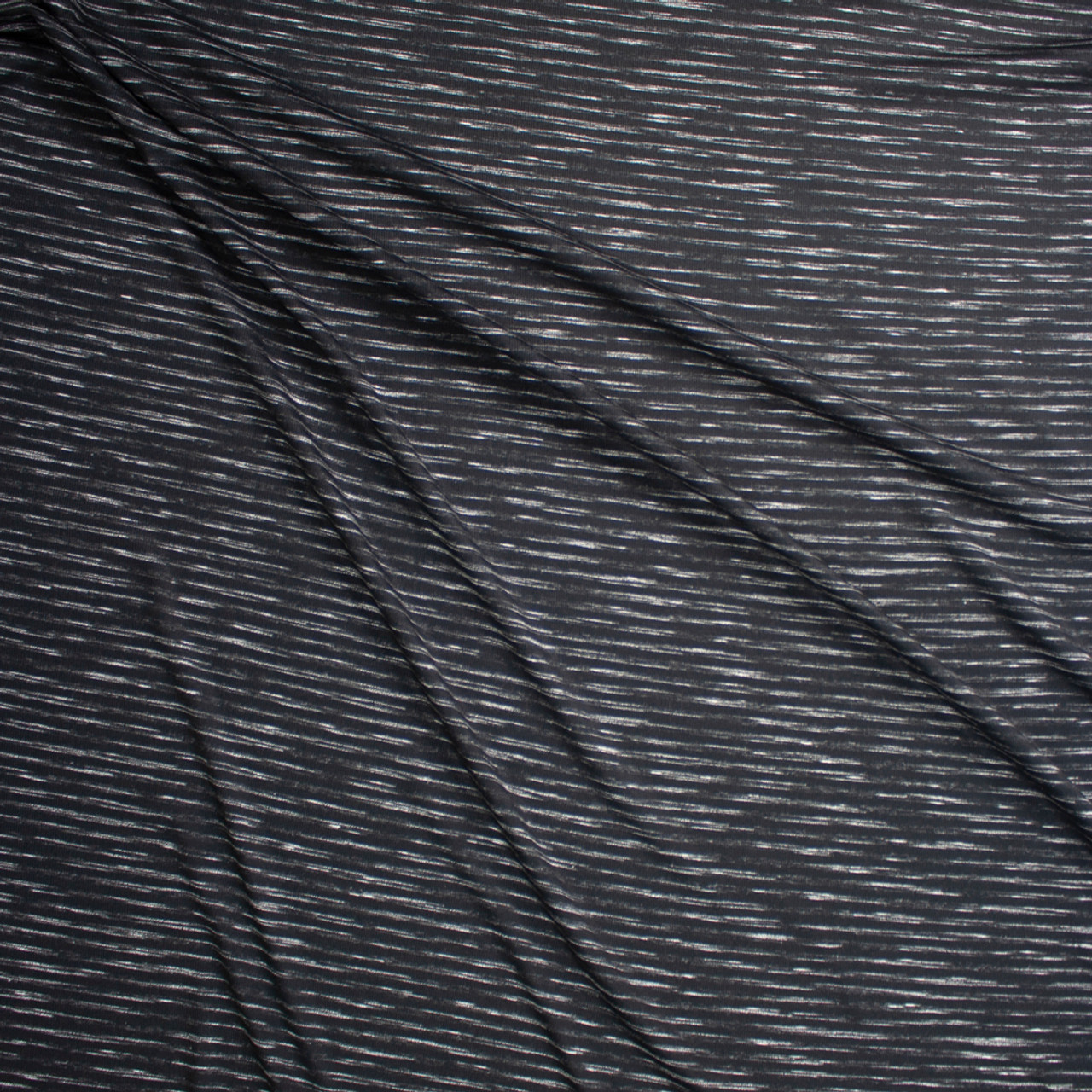 Cali Fabrics Black and Grey Horizontal Streaked Stripes