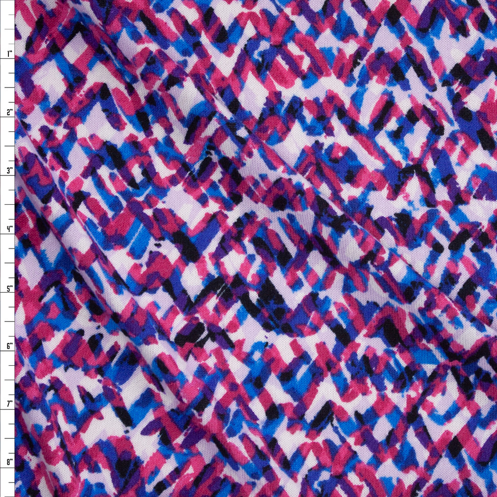 Cali Fabrics Hot Pink, Blue, Lavender, Black, and White Layered