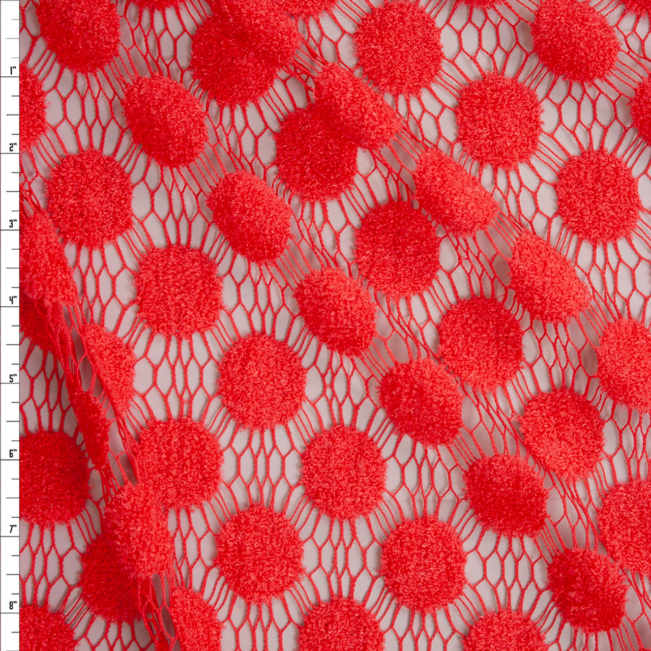 Cali Fabrics  Red Big Dot Sequin Fabric