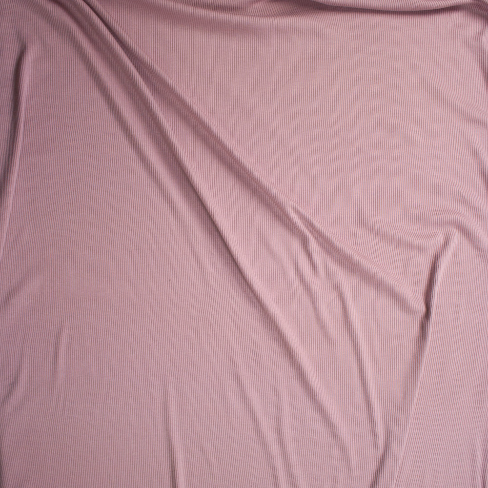 Cali Fabrics Dusty Blush Cotton/Modal Stretch Lightweight Rib Knit ...