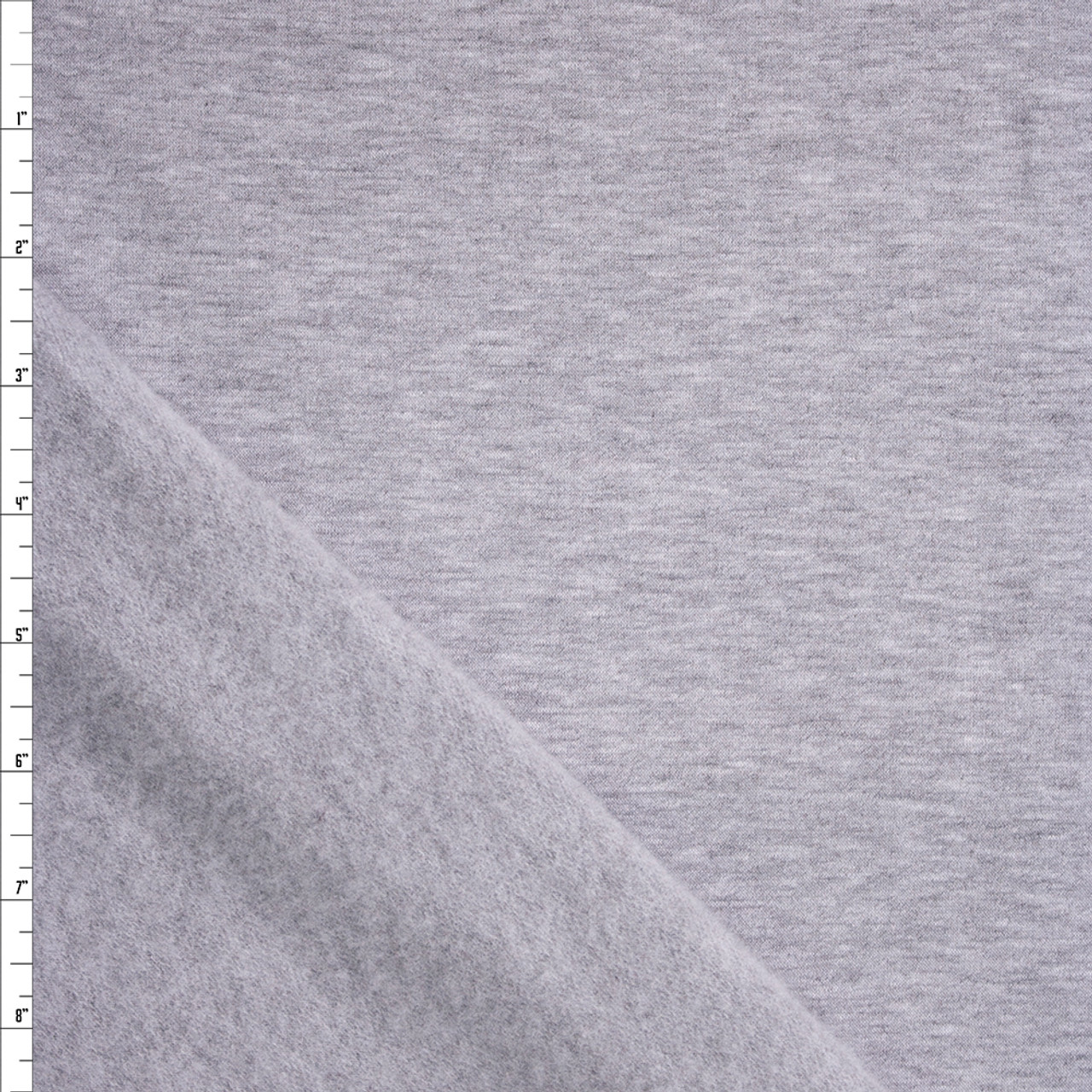 Light Heather Gray Sweatshirt Fleece Fabric - by The Yard