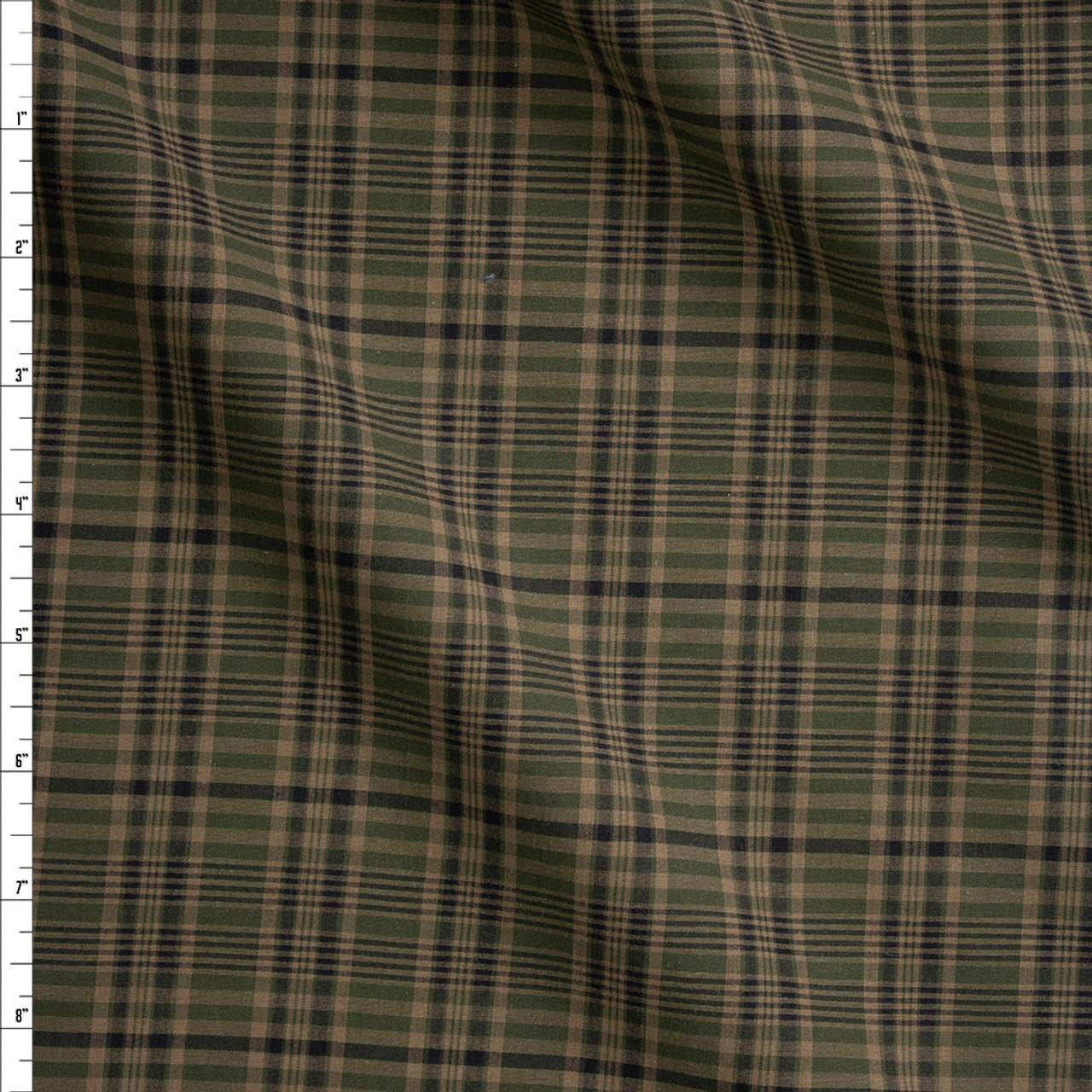 Flannel Yarn Dyed Plaid Fabric Tad Chambray, by the yard