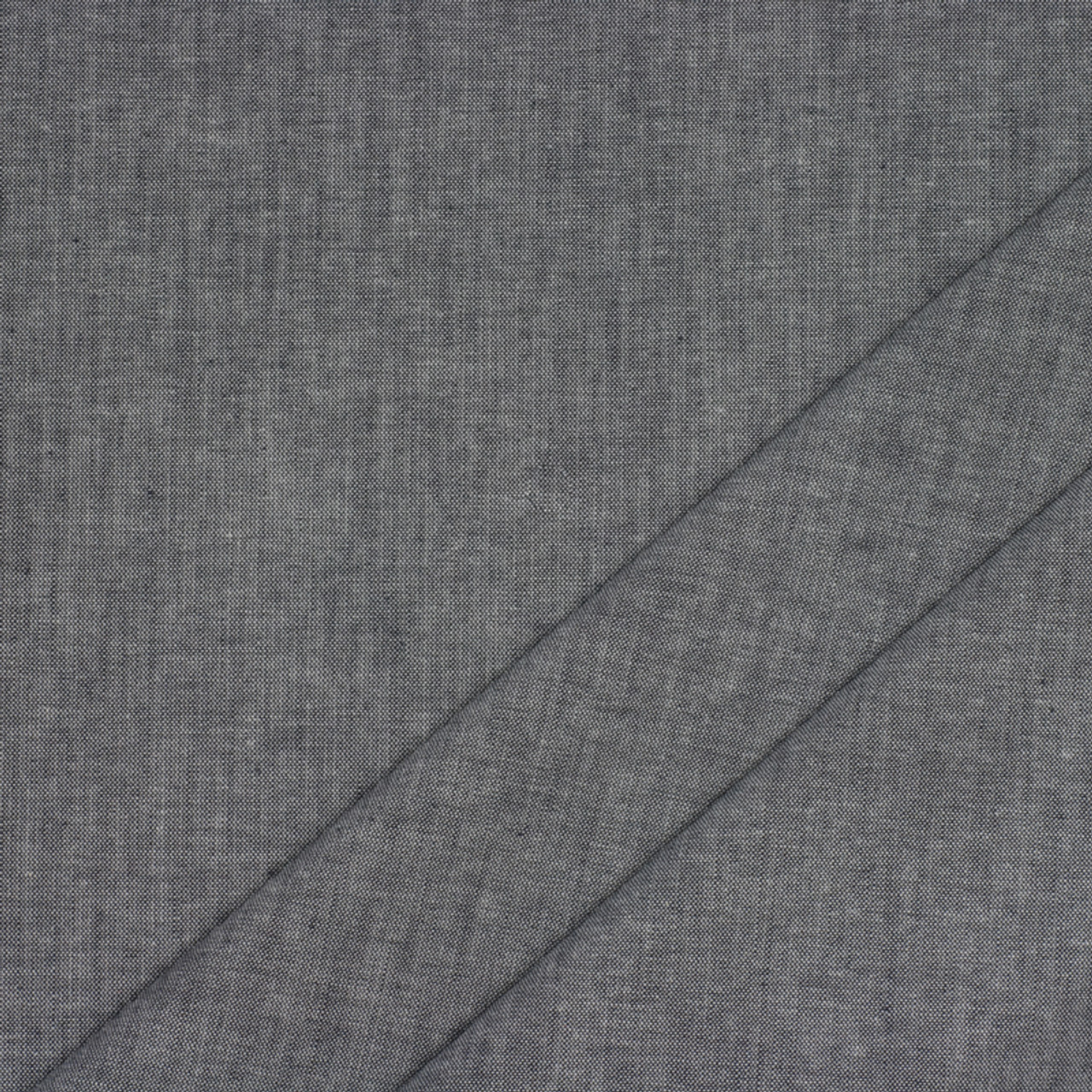 Dark Grey Cotton Chambray