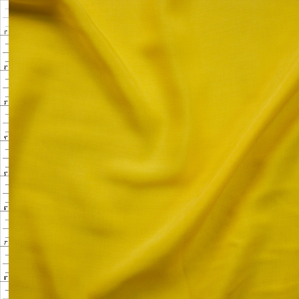 Cali Fabrics Lemon Yellow Rayon Challis #25823 Fabric by the Yard