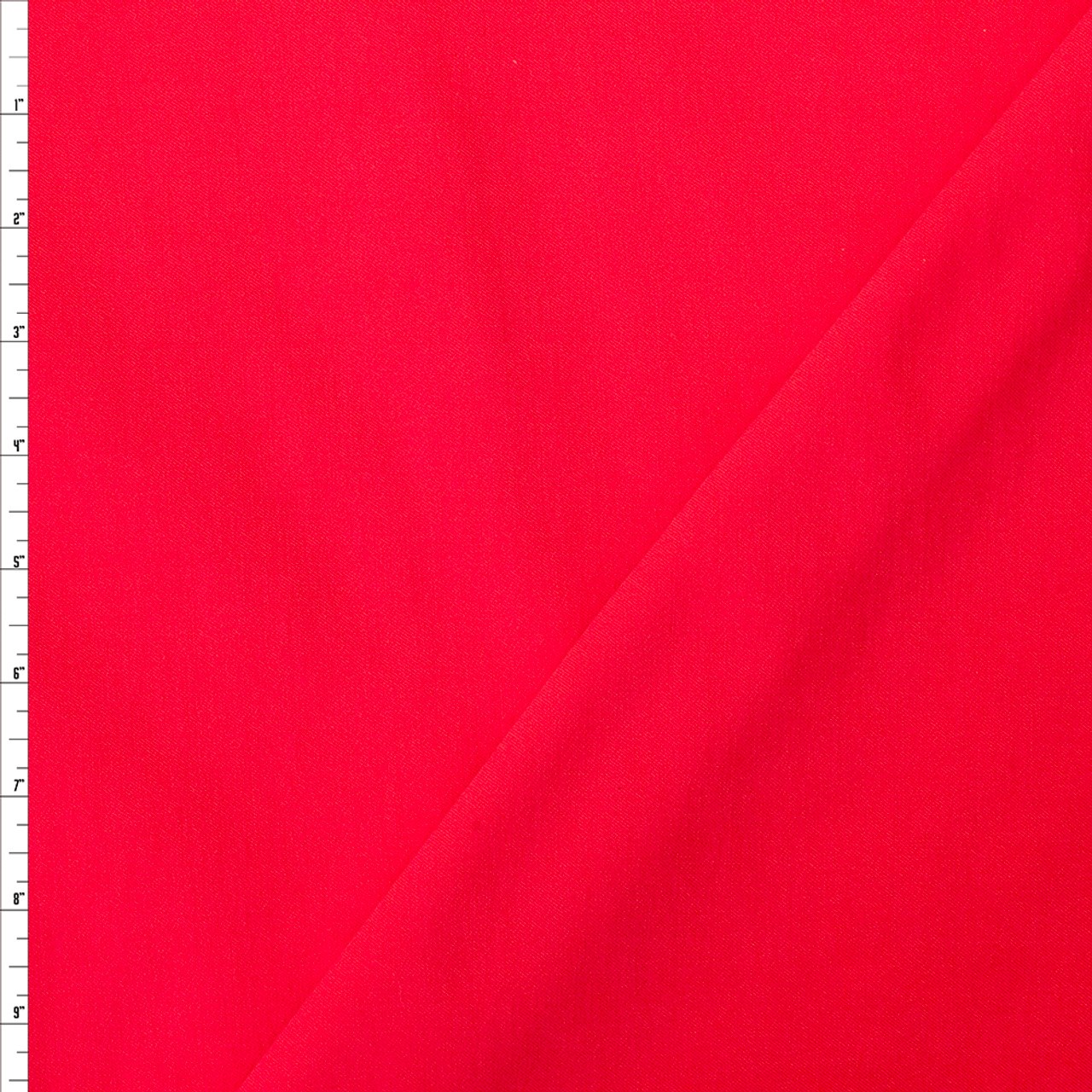 Cali Fabrics Red Designer Viscose Nylon Stretch Twill Fabric By The Yard