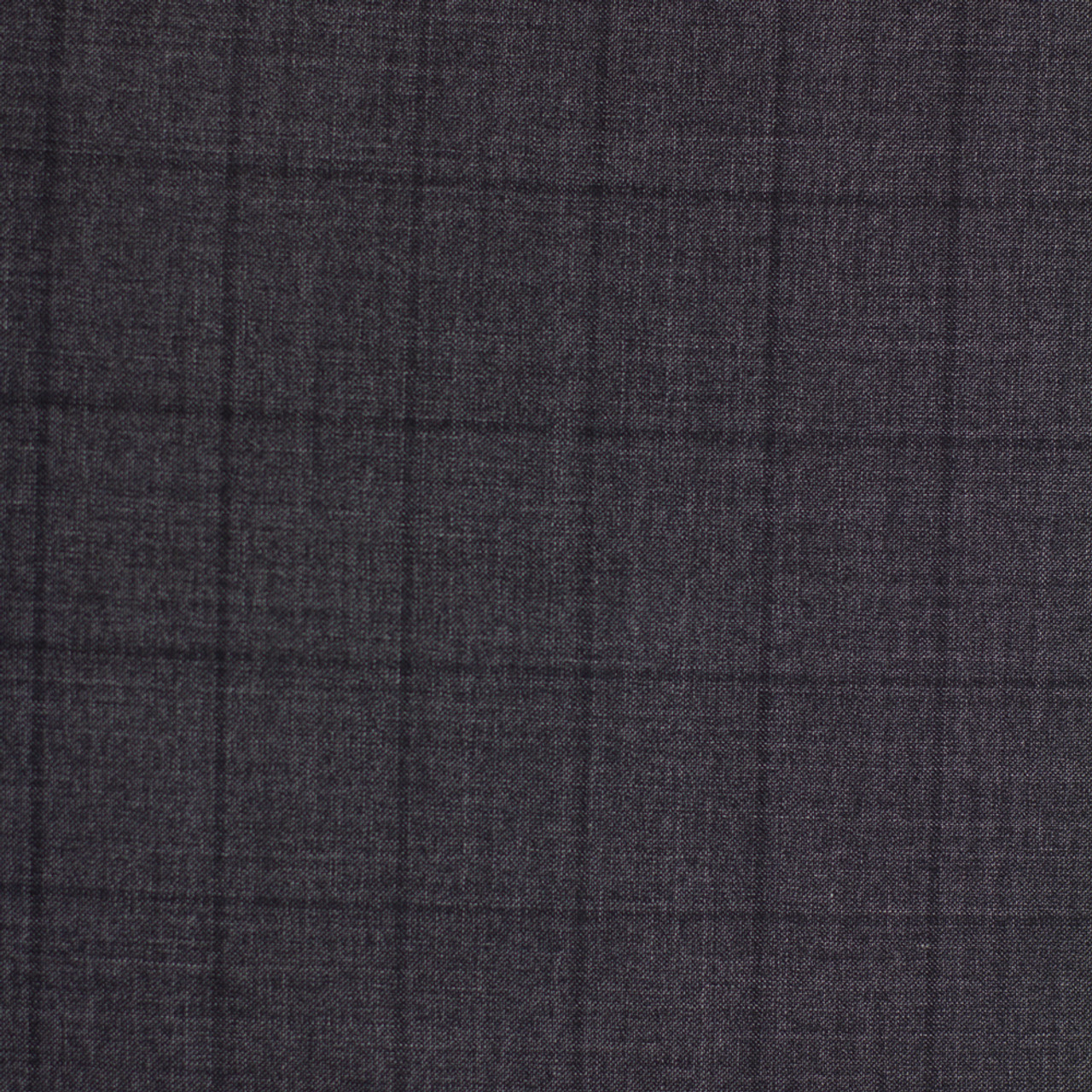 Black on Charcoal Windowpane Plaid Fine Italian Wool Suiting