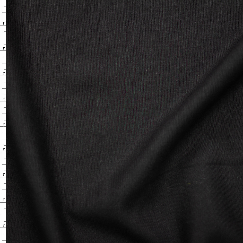 Cali Fabrics Black Rayon/Linen #26005 Fabric by the Yard