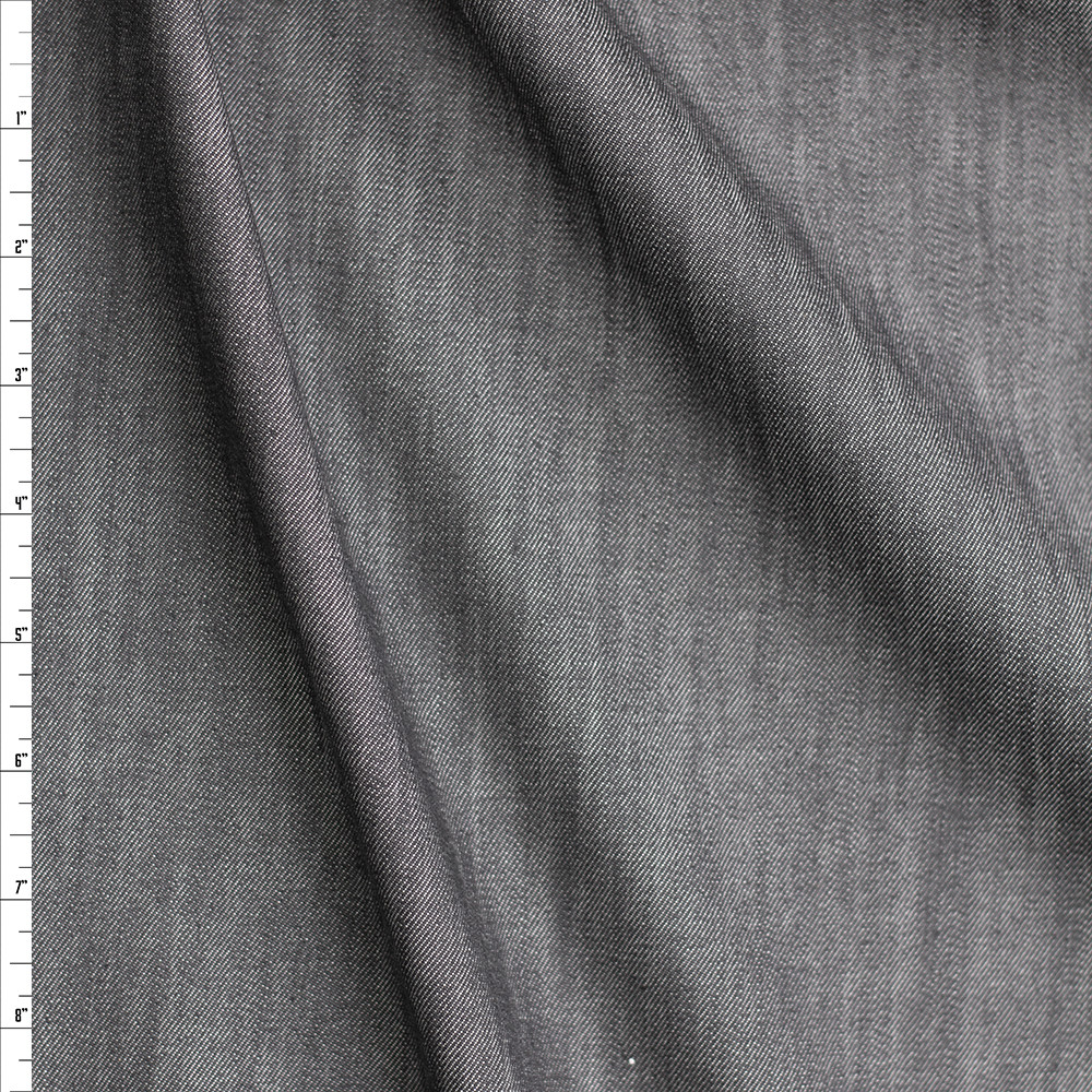 Cali Fabrics Grey Stretch Denim Fabric by the Yard