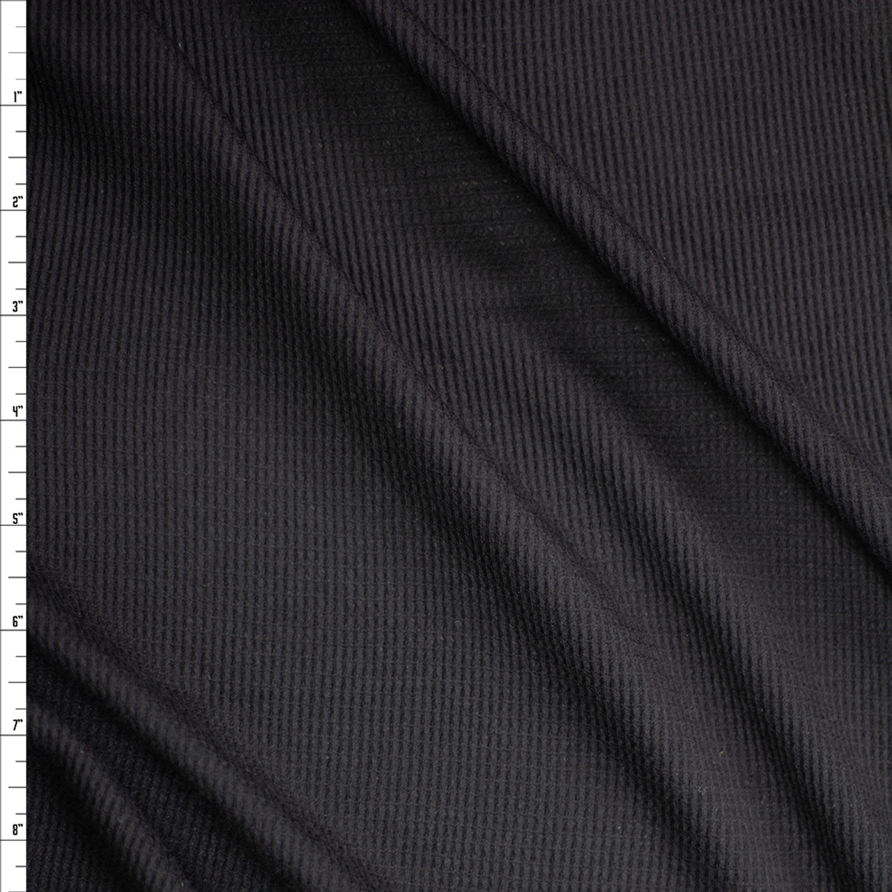 Cali Fabrics Black Crisp Midweight Poly/Wool Suiting Fabric by the Yard