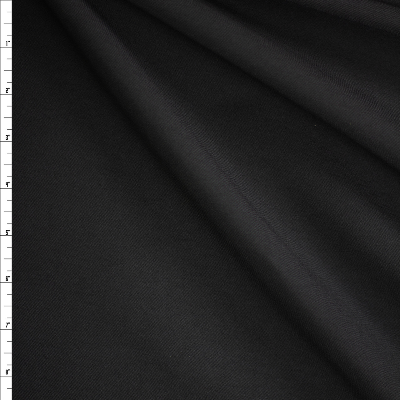 Cali Fabrics Black Designer Viscose Nylon Stretch Twill Fabric by the Yard