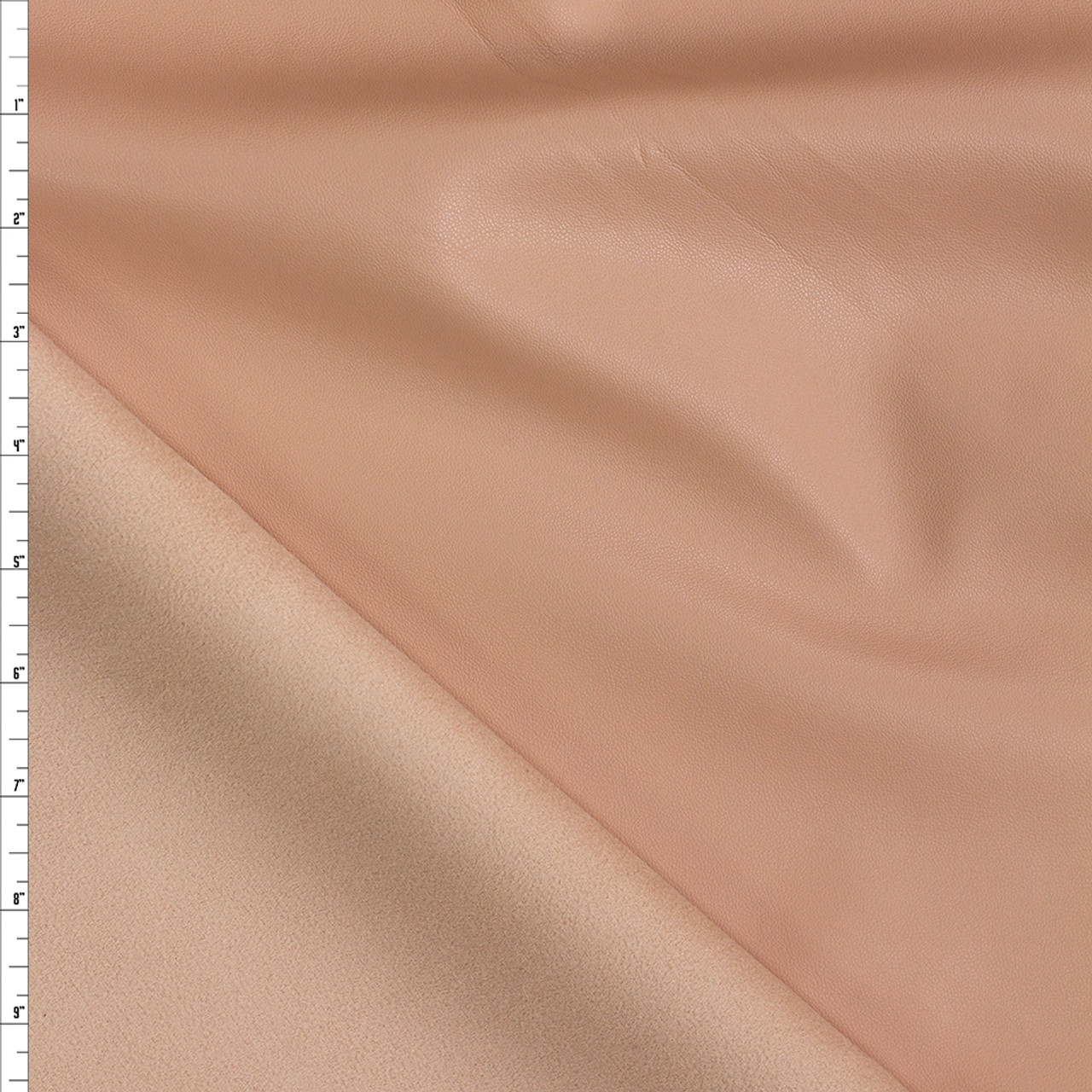 Cali Fabrics Tan Suede Backed Vegan Leather Fabric by the Yard