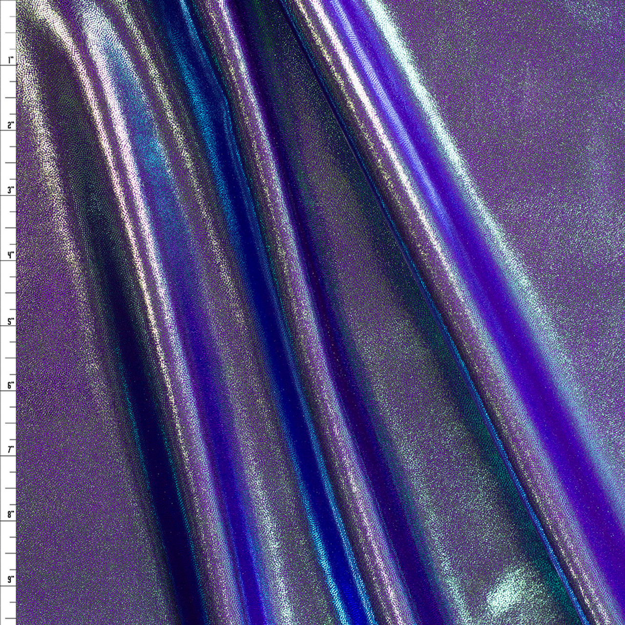 Cali Fabrics Iridescent Blues and Greens on Purple Mystique Nylon/Spandex  Fabric by the Yard