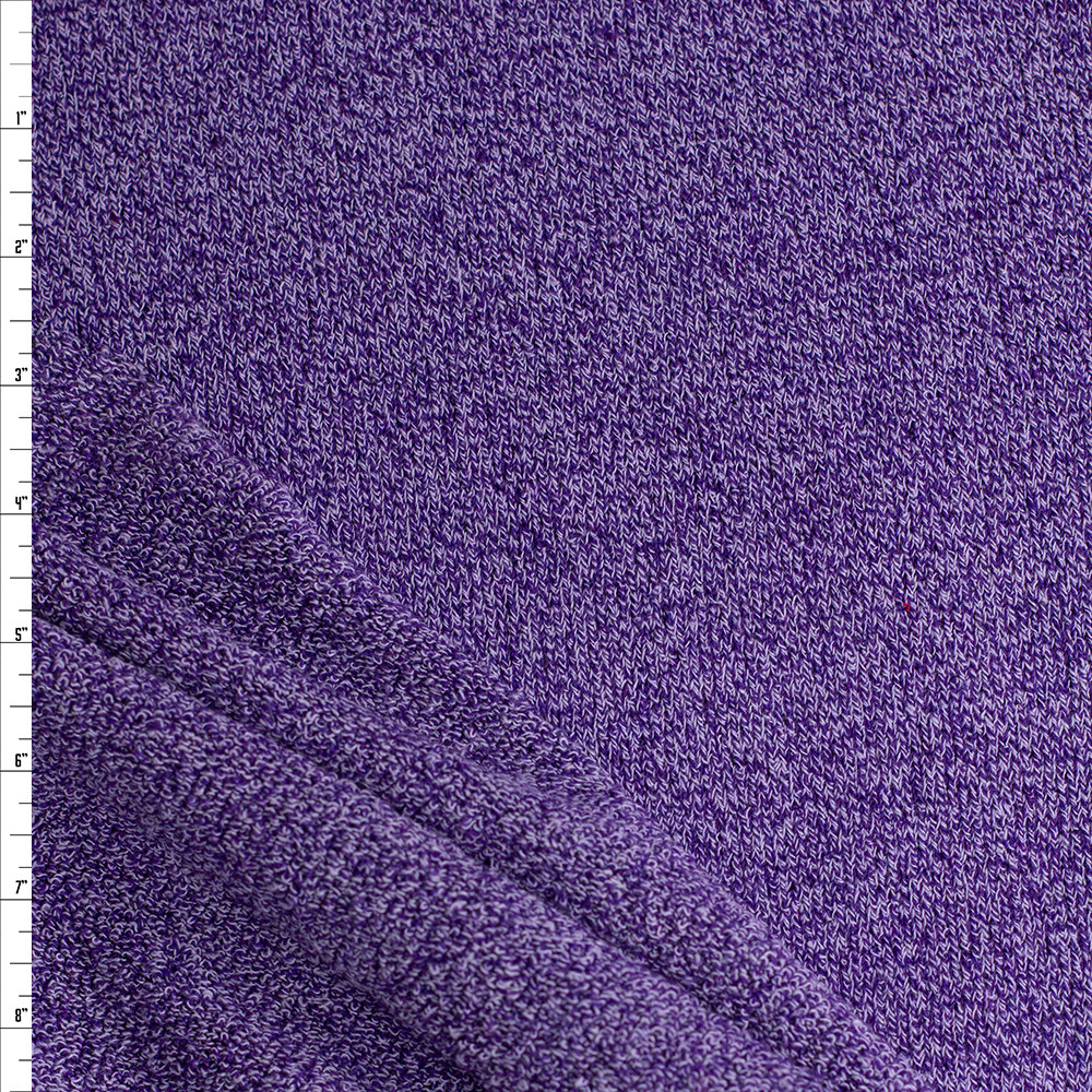 Cali Fabrics Lilac Melange Terry Back Sweater Knit #26349 Fabric 