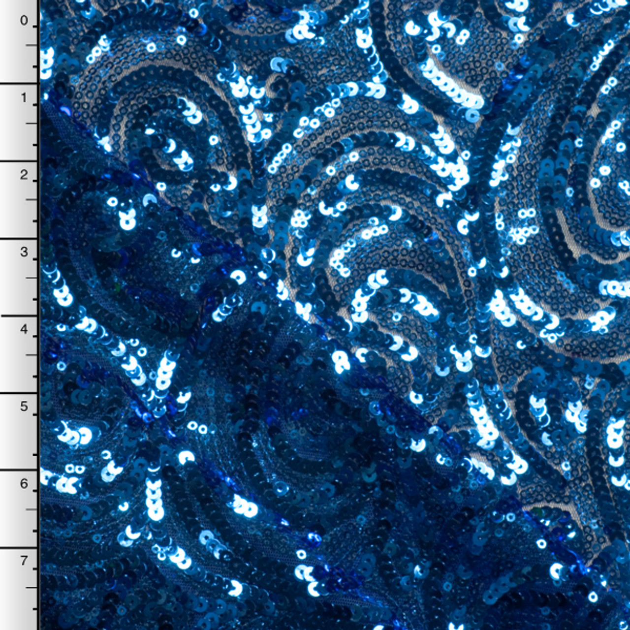 Cali Fabrics | Royal Blue Swirling Pattern Sequin Fabric