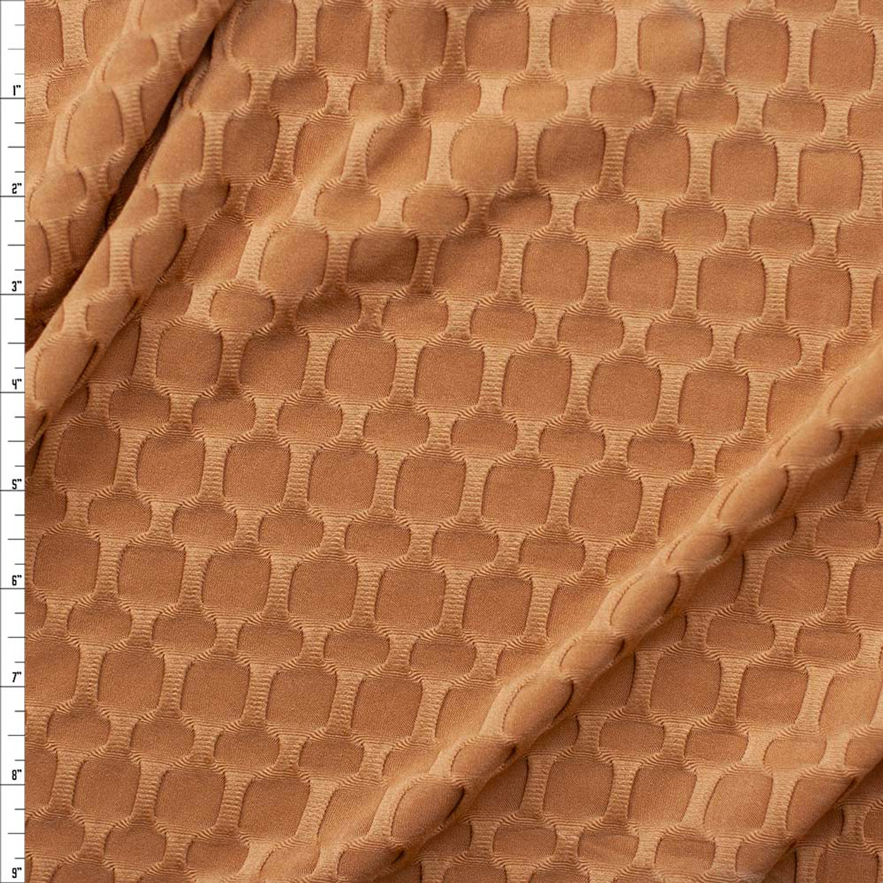 Cali Fabrics Light Sand Stretch Honeycomb Lycra Fabric by the Yard