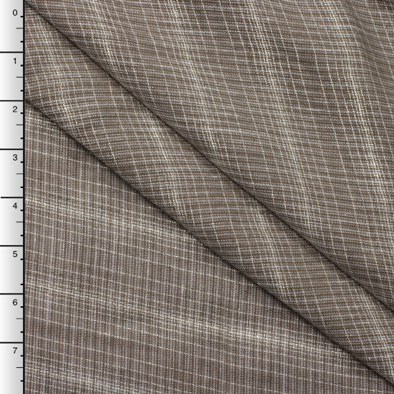 Cali Fabrics | Brown and Metallic Gold Stripe Lightweight Linen