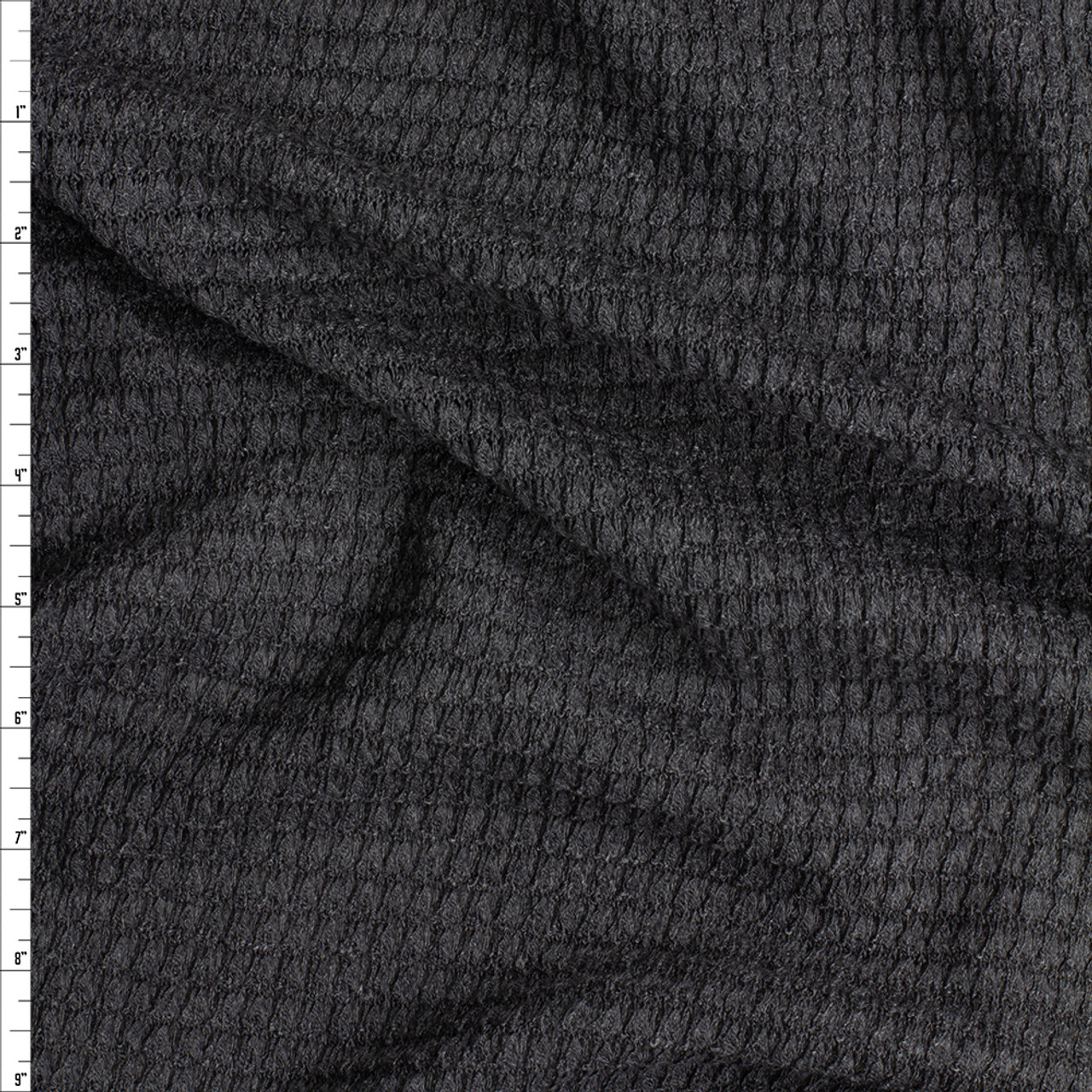 Cali Fabrics Grey Chunky Waffle Knit Fabric by the Yard