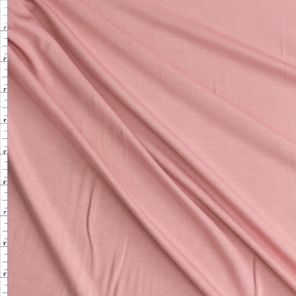 Cali Fabrics Dusty Pink Marin Stretch Modal Jersey Fabric by the Yard