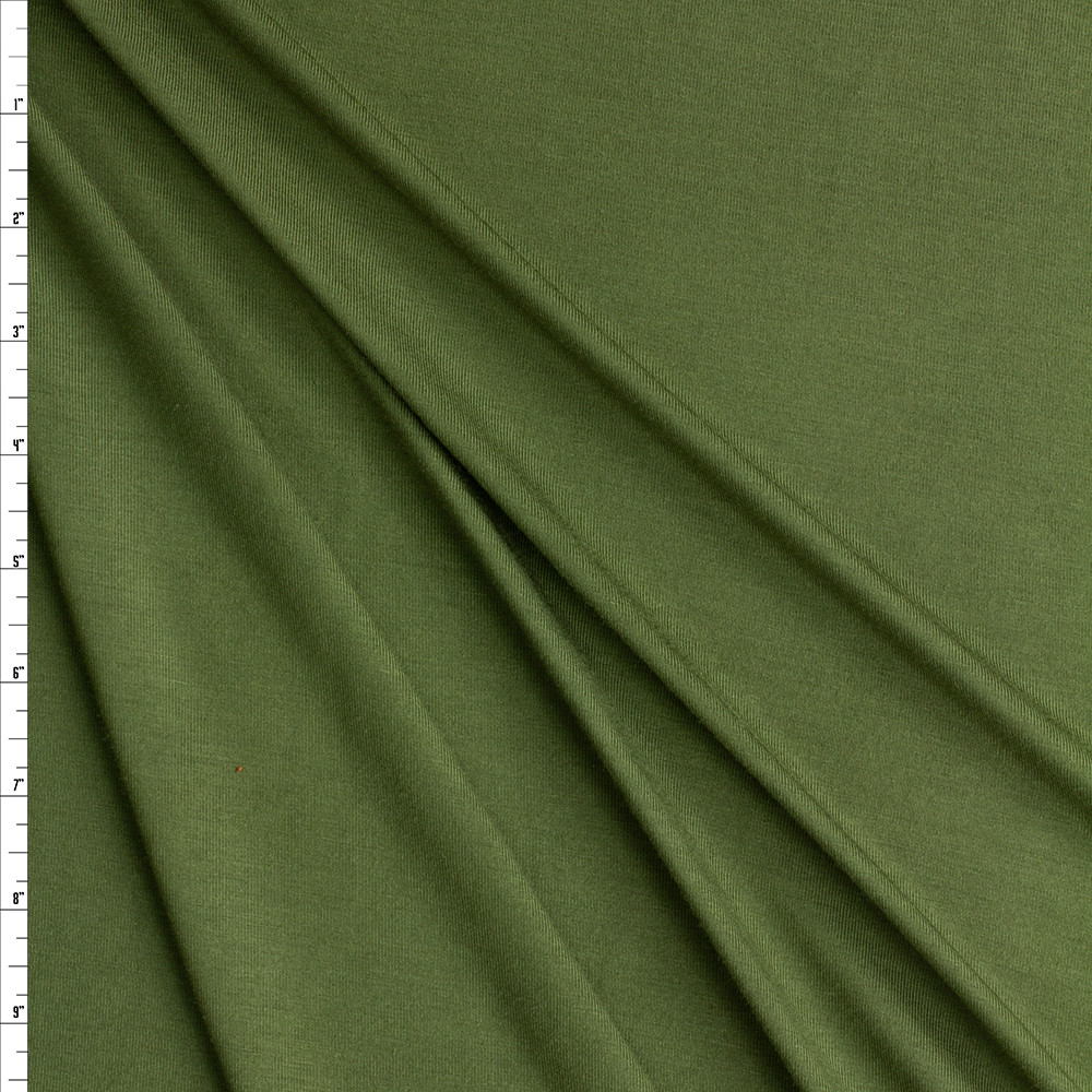 Cali Fabrics Olive Green Tiburon Stretch Bamboo Jersey Fabric by