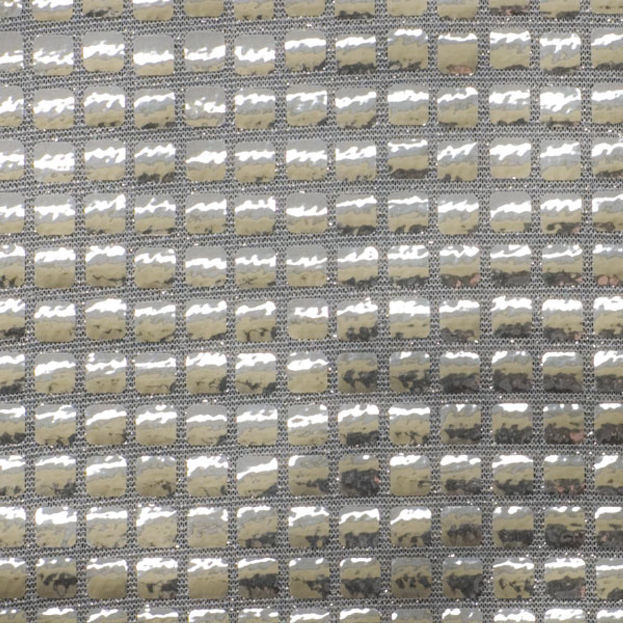 Silver Stretch Mesh w/Silver Sequins Fabric 50 Wide by The Yard