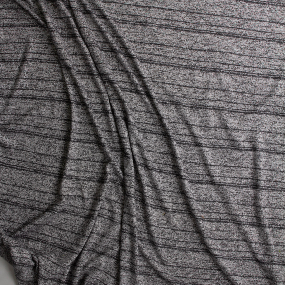 Cali Fabrics Charcoal Horizontal Stripe On Heather Grey Brushed
