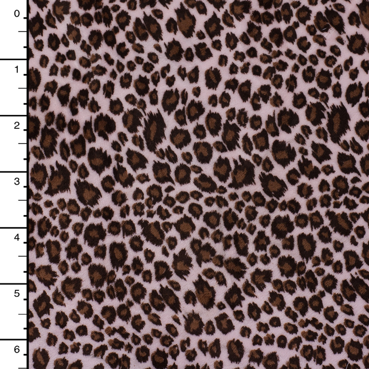 Cali Fabrics | Brown on Pale Pink Cheetah Print Minky Fabric