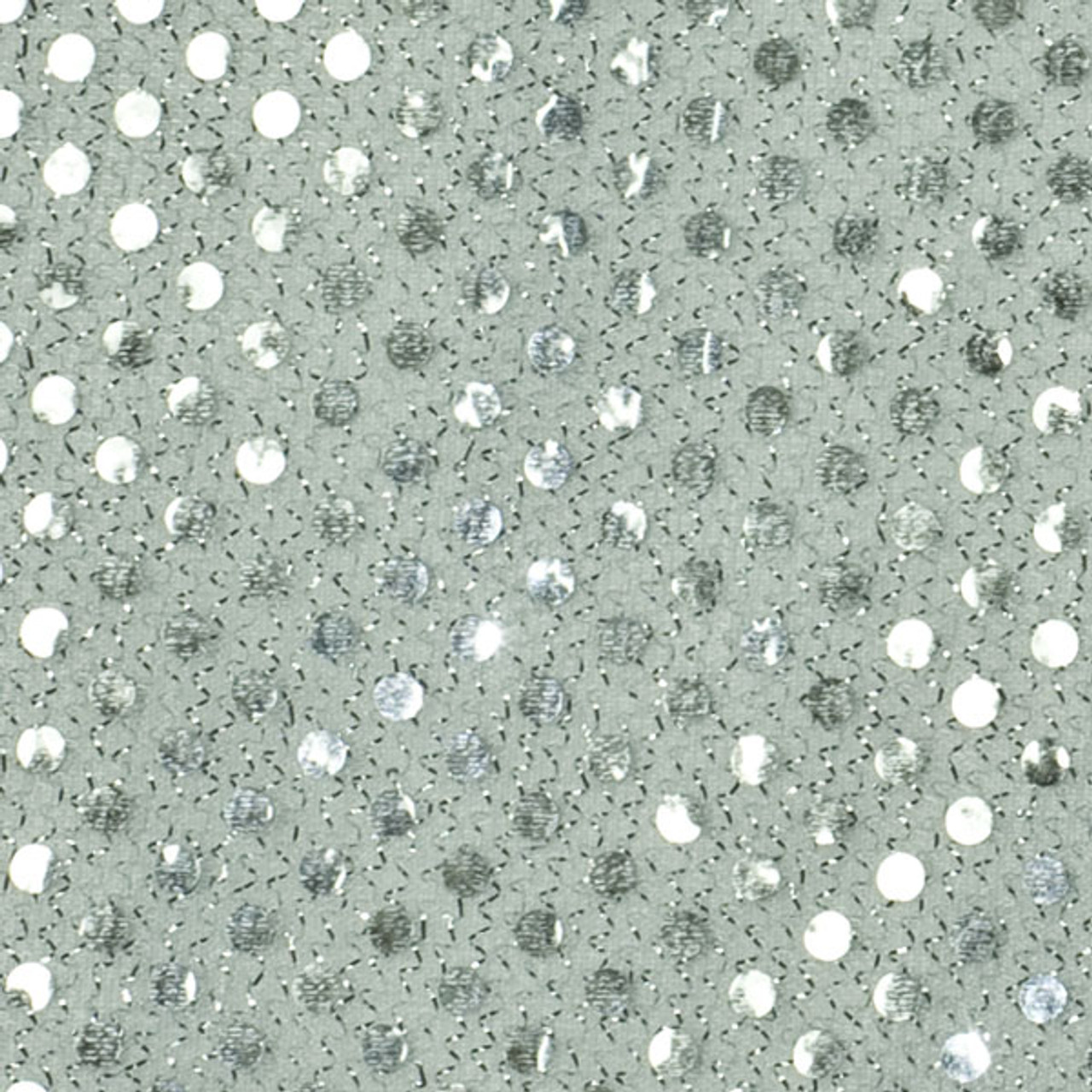 Cali Fabrics  Silver on Black Mini Sequin Fabric