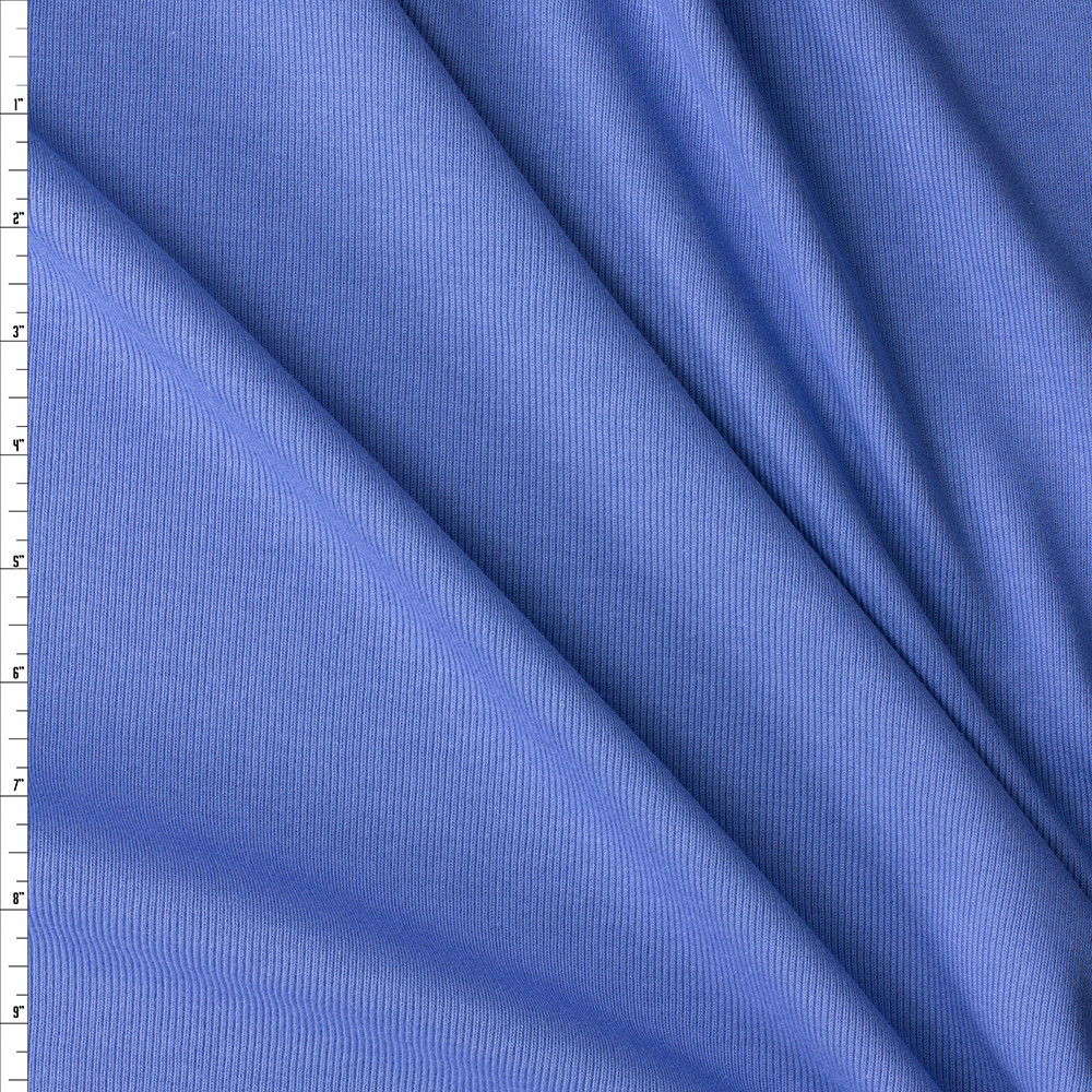 Cali Fabrics Light Blue Cotton Micro Rib #30434 Fabric by the Yard