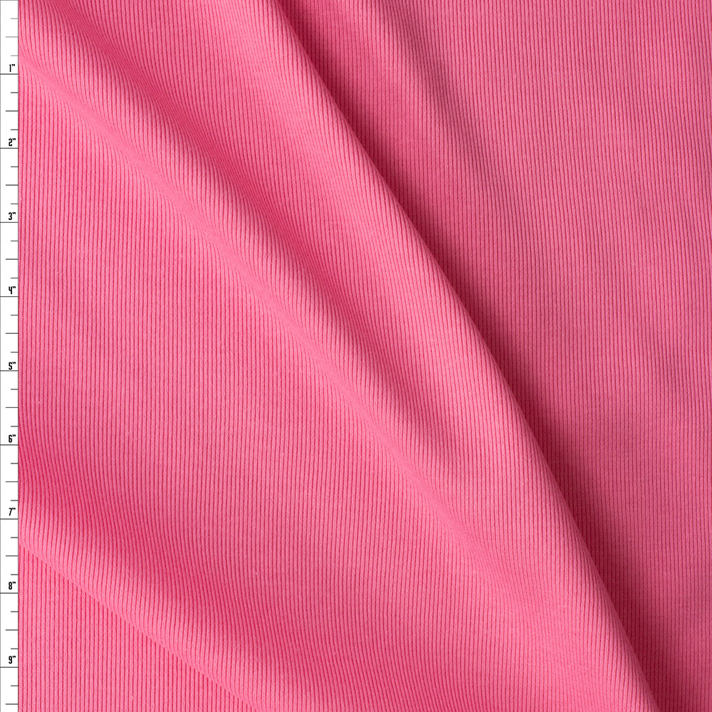 Cali Fabrics Pink Cotton Micro Rib #30436 Fabric by the Yard