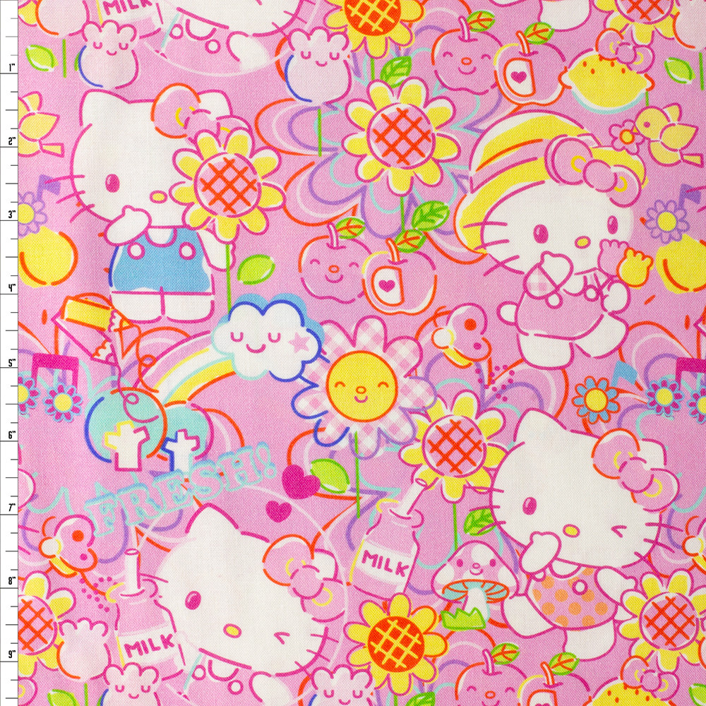 Cali Fabrics Hello Kitty Garden Doodle Quilter's Cotton from