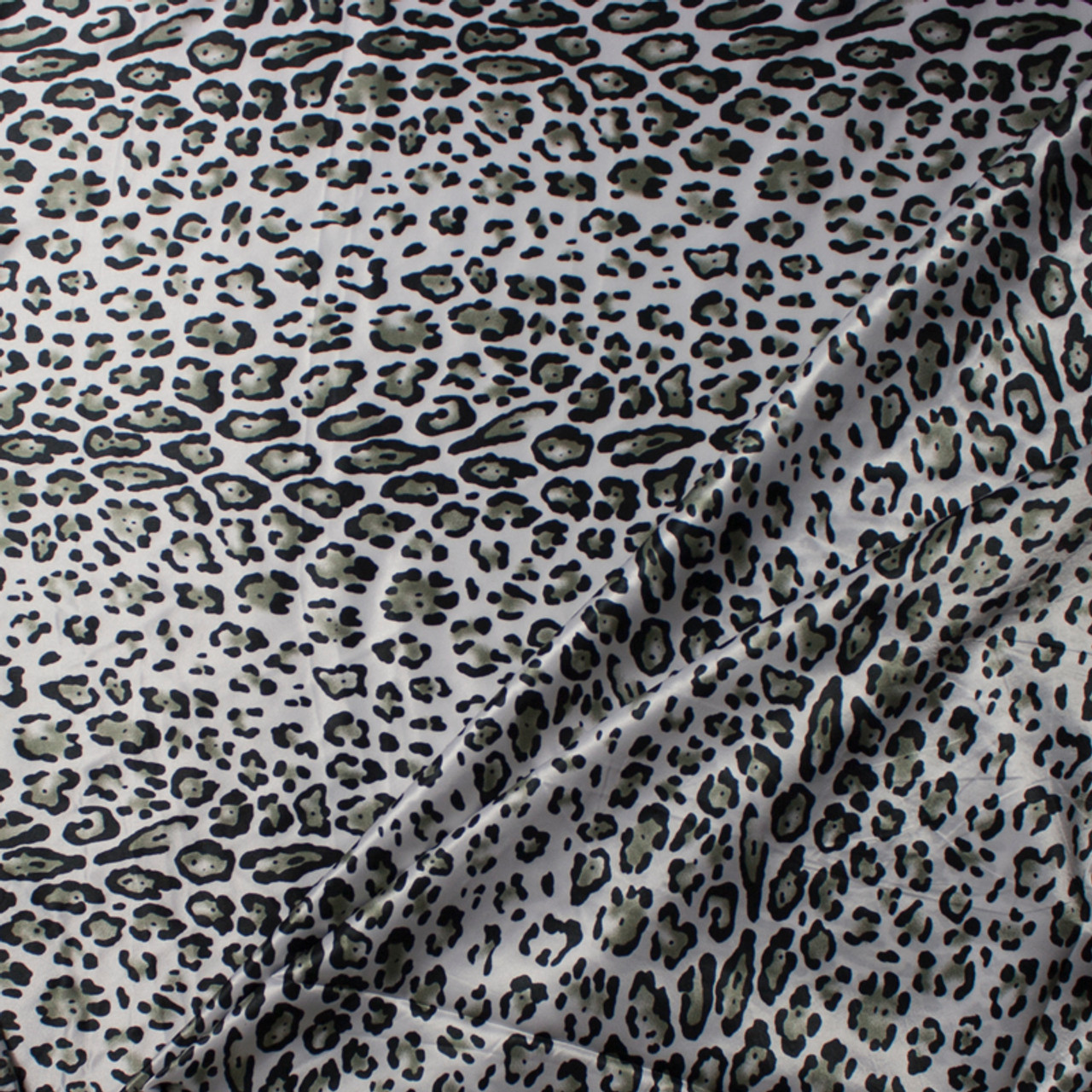 Cali Fabrics | Snow Leopard Charmeuse Satin Print