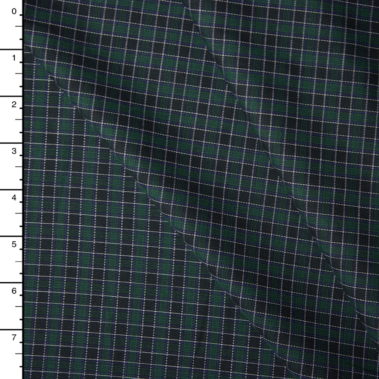 Cali Fabrics | Green and Black Plaid Soft Midweight Cotton Gabardine