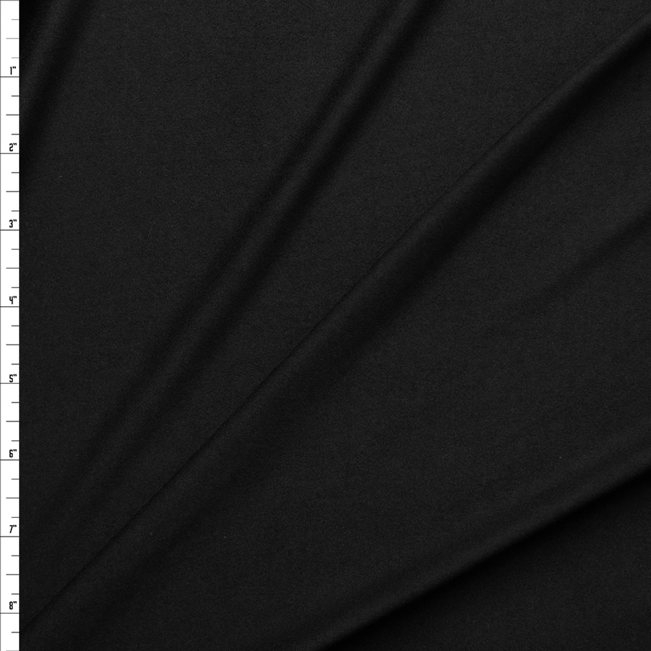 Black Double Brushed Poly Spandex Knit