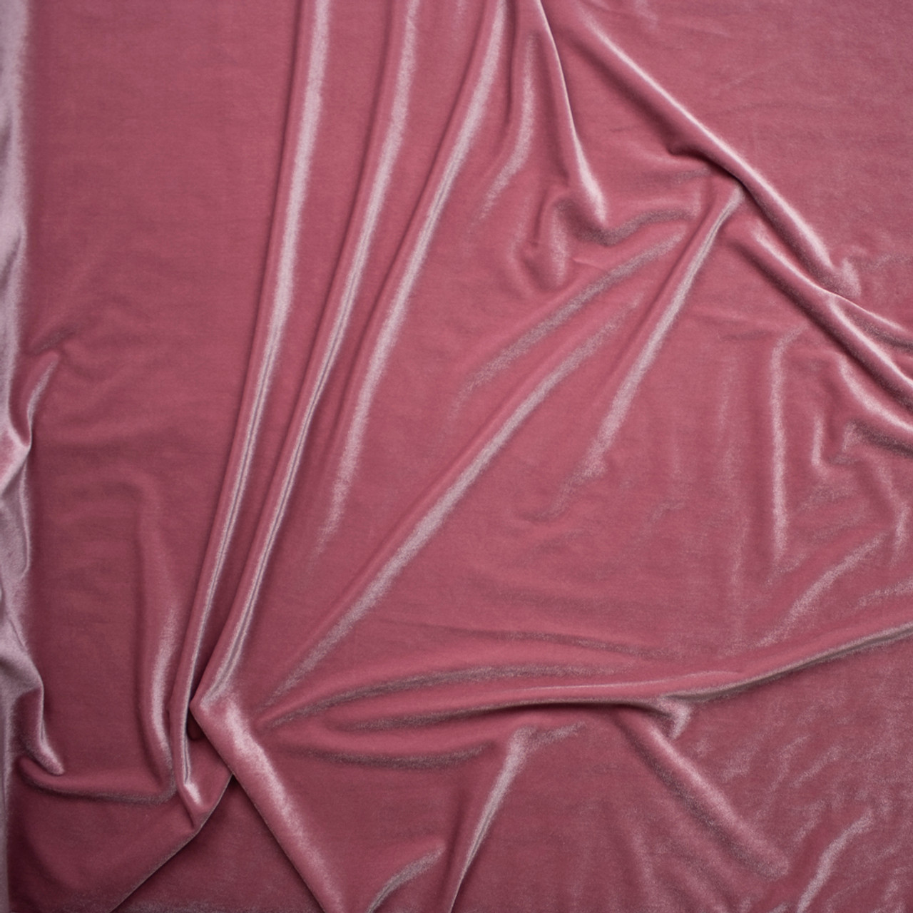 Dusty Rose Stretch Velvet Fabric Material by the Yard 